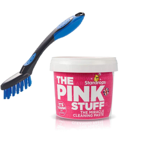 The Pink Stuff Cleaning Paste & Small Grout Cleaning Brush - The Dustpan and Brush Store