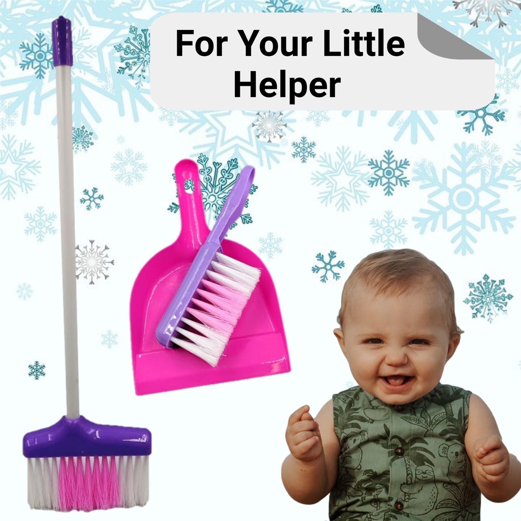 Childs Cleaning Set - Broom, Dustpan & Brush