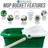 12L Green Plastic Mop Bucket and Wringer