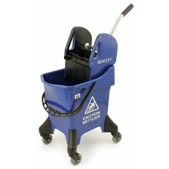 Blue Large Heavy Duty Ergo 31L Kentucky Mop Bucket on Wheels with Wringer - The Dustpan and Brush Store