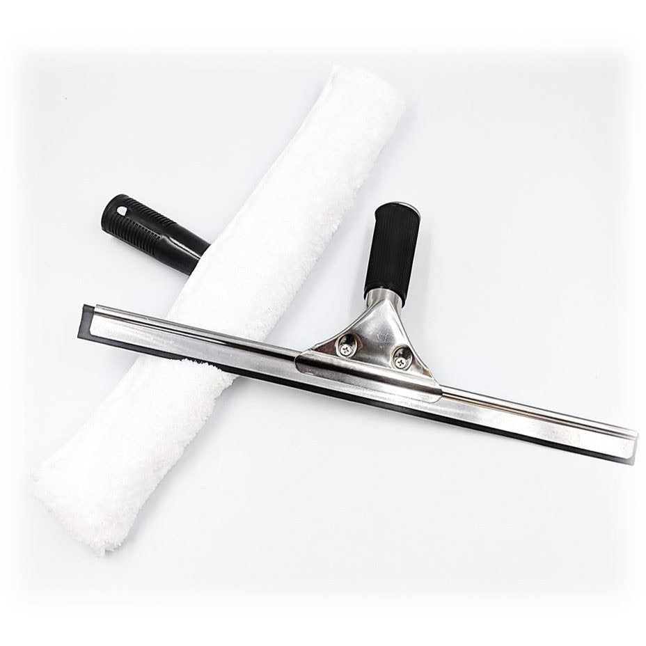 TDBS Stainless Steel Squeegee and Microfibre Applicator Set - The Dustpan and Brush Store