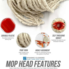 TDBS Cotton Mop Head 12PY - Red - **Pack of 10**