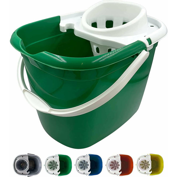 12L Green Plastic Mop Bucket and Wringer