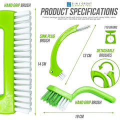 Grout Cleaning Brush Multifunctional 3 in 1 Bathroom and Kitchen Cleaning Tool