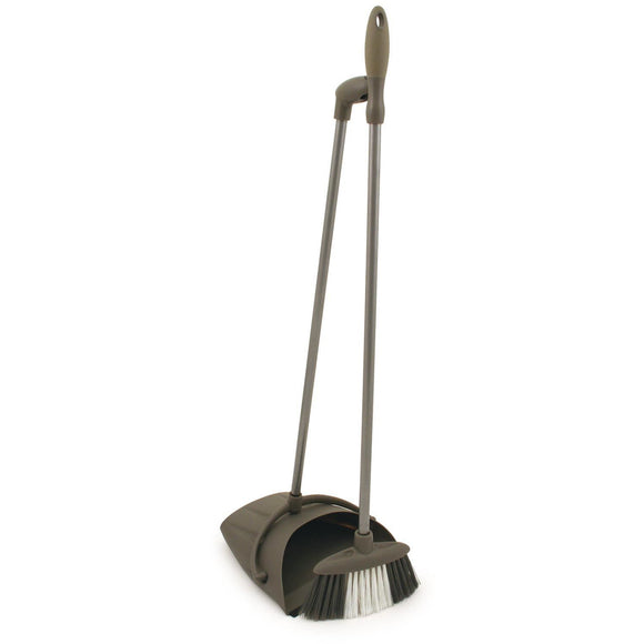 Long Handled Lobby Dustpan and Brush Set Strong Dust Pan and Soft Broom Indoor - The Dustpan and Brush Store