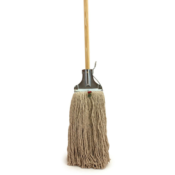 Kentucky Mop Head and Wooden Handle with Metal Fixing Bracket - The Dustpan and Brush Store