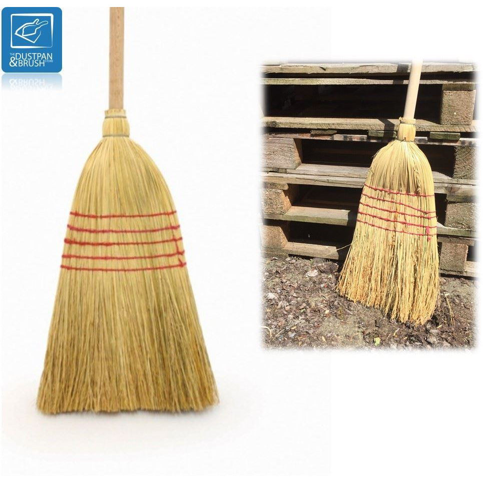 Traditional Corn broom Witches American Sweeping Natural Stable Yard Brush - The Dustpan and Brush Store