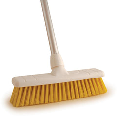 Colour Coded Yellow 12" Soft Sweeping Brush and Handle  - Screw Fit - The Dustpan and Brush Store