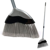 Soft Angled Indoor Broom with Telescopic Silver / Grey Adjustable Handle