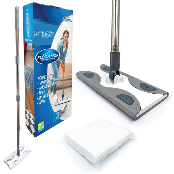 Static Floor Cleaning Mop and Cloths - Suitable for Hard Flooring and Laminate