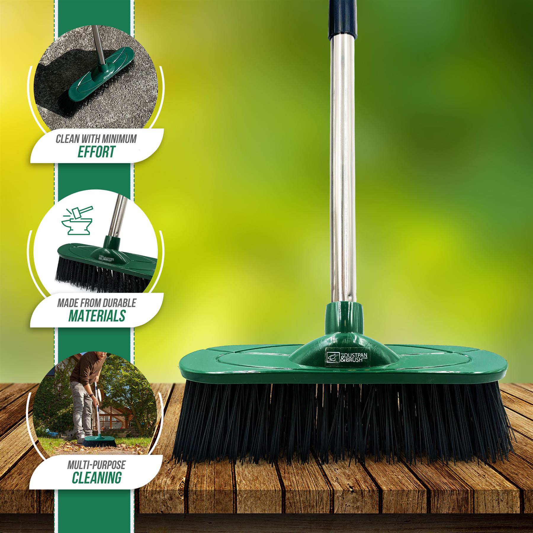 TDBS Outdoor Broom and 4pc Handle