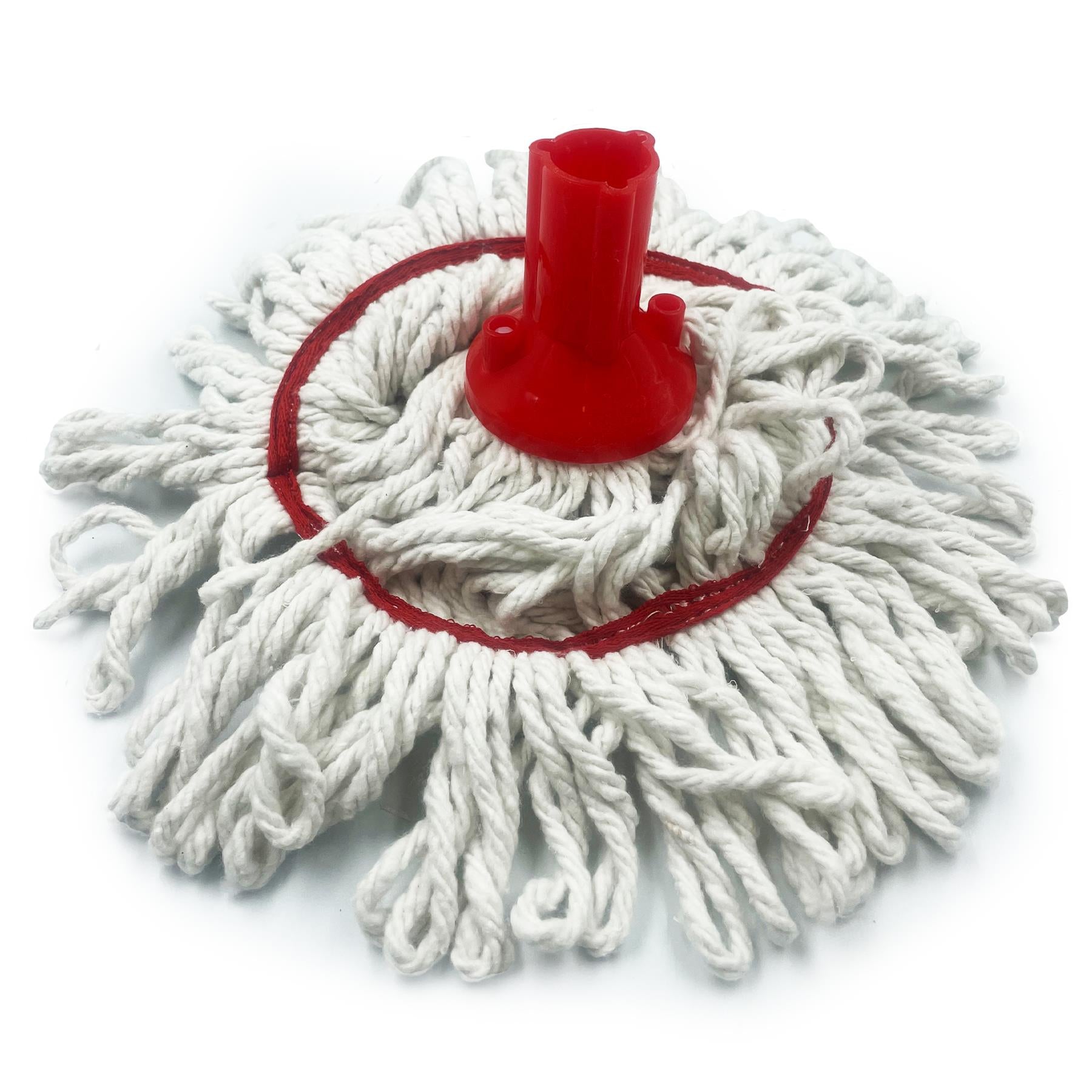 Red 350mm Looped Pure Yarn Cotton Mop with Loop Food Hygiene Colour Coded Pack of 5