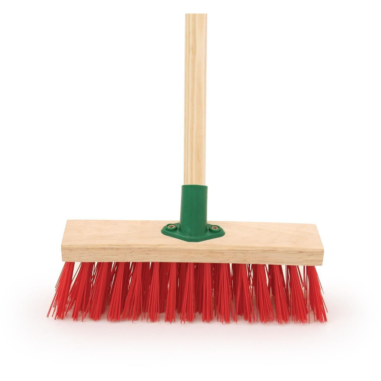 12" Stiff Red PVC Broom, Stiff Outdoor Sweeping Brush - The Dustpan and Brush Store
