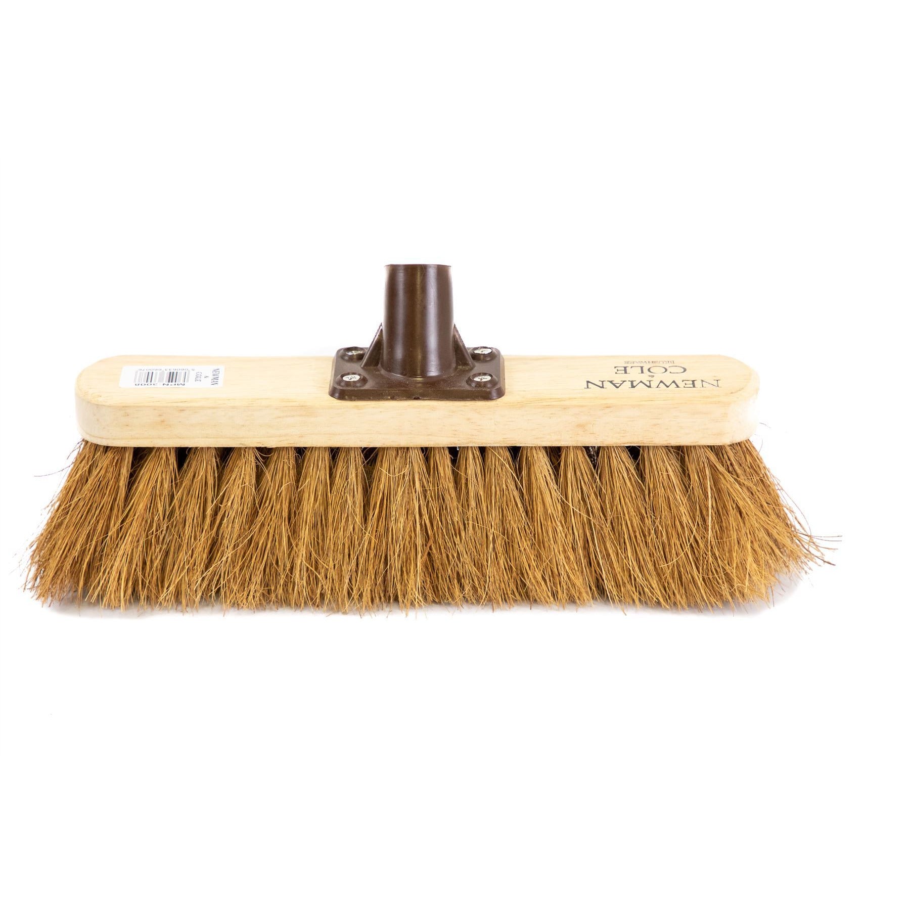 Newman and Cole 12" Natural Coco Broom Head with Plastic Socket - The Dustpan and Brush Store