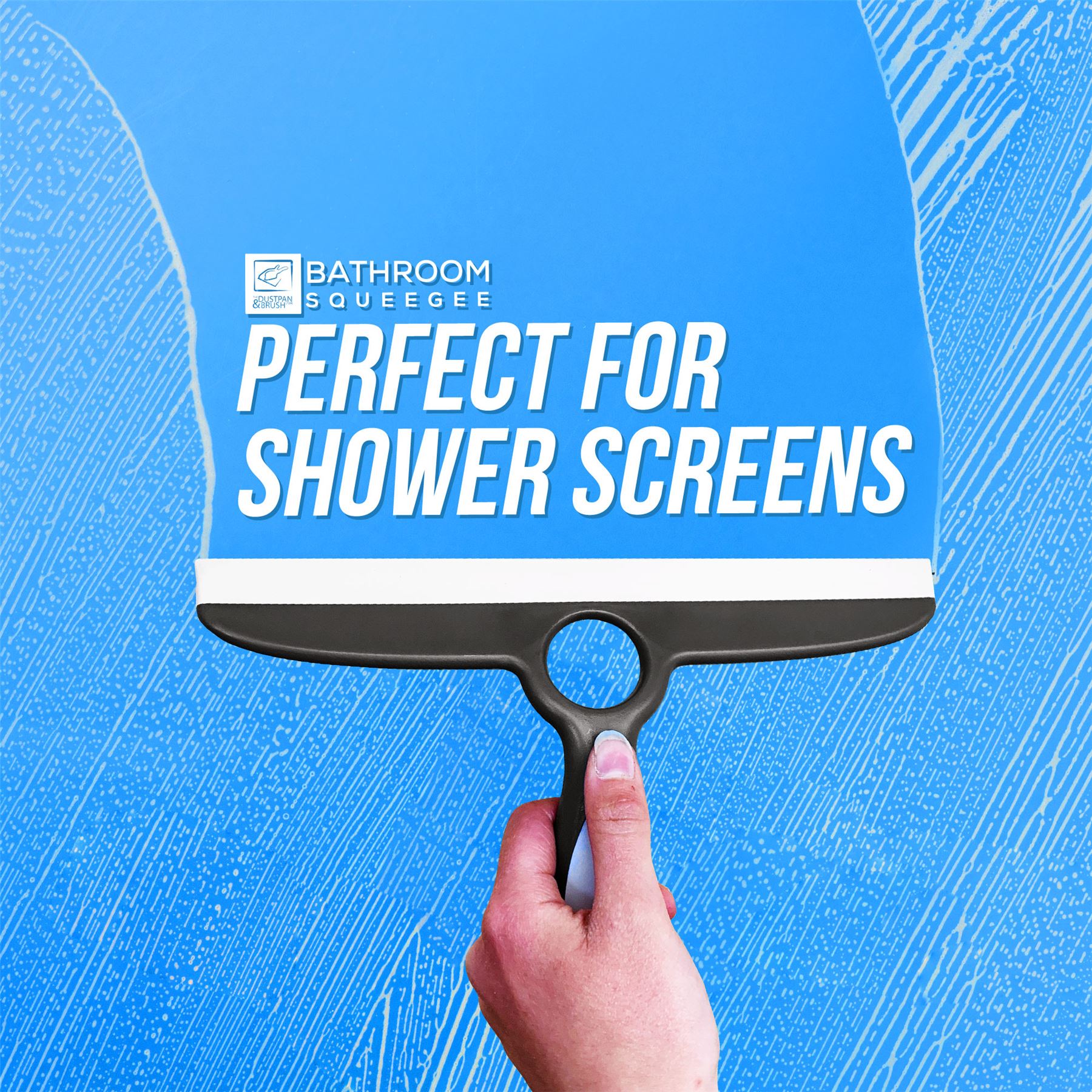 Deluxe Smooth Grey Shower Squeegee with Wall Hooks
