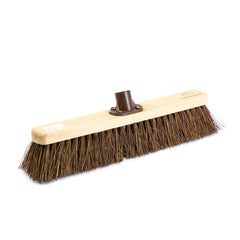 Newman and Cole 18" Natural Bassine Broom Head with Plastic Bracket - The Dustpan and Brush Store