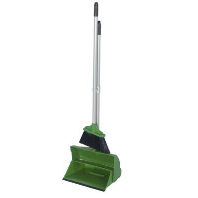 Green Long Handled Dustpan and Brush Colour Coded - The Dustpan and Brush Store