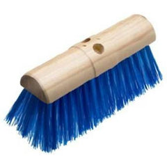 13" Round Saddle Back Wooden Broom Head Stiff PVC Yard Brush Head - The Dustpan and Brush Store