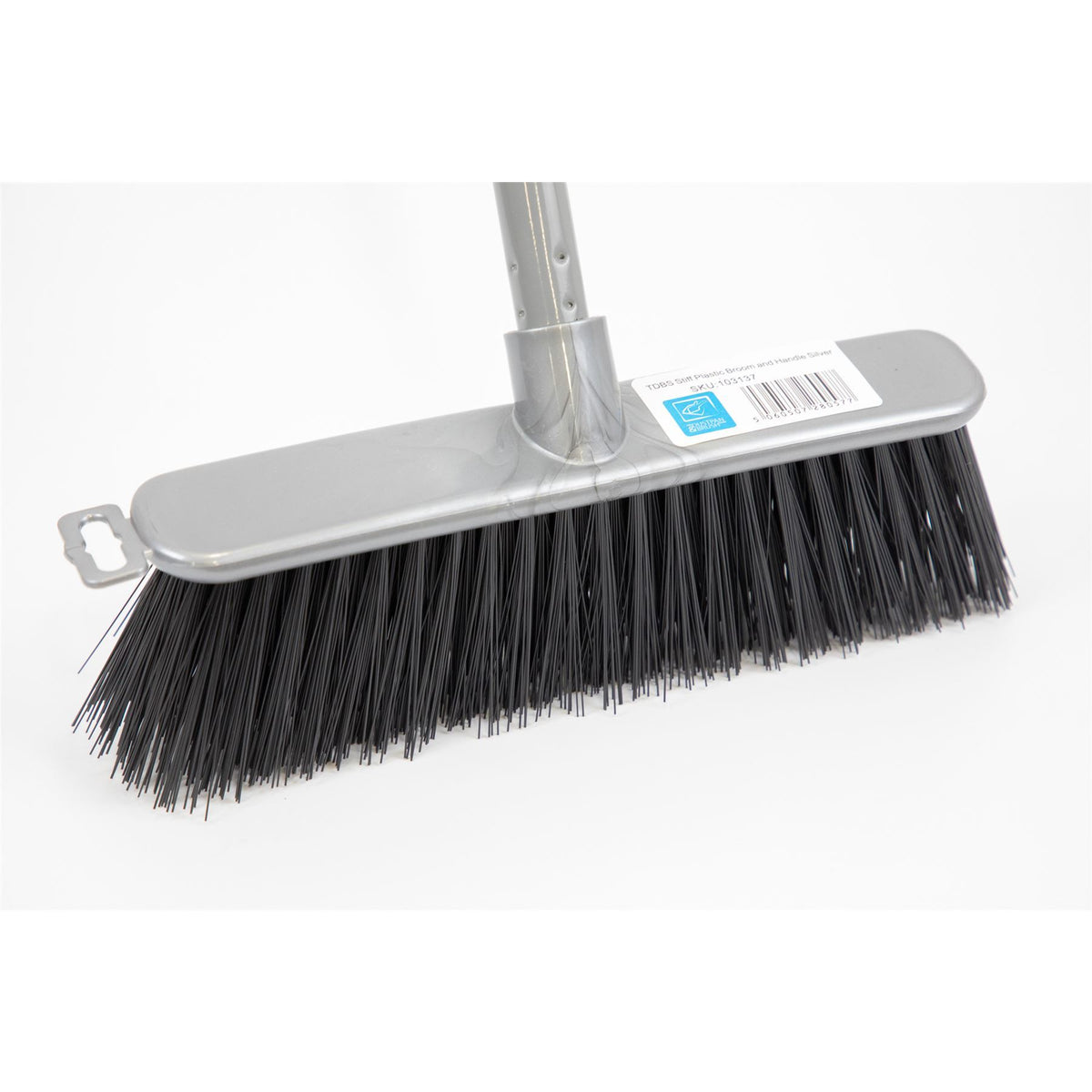 Silver Indoor Soft Sweeping Brush Head and Handle Kitchen Broom Floor Sweeper - The Dustpan and Brush Store